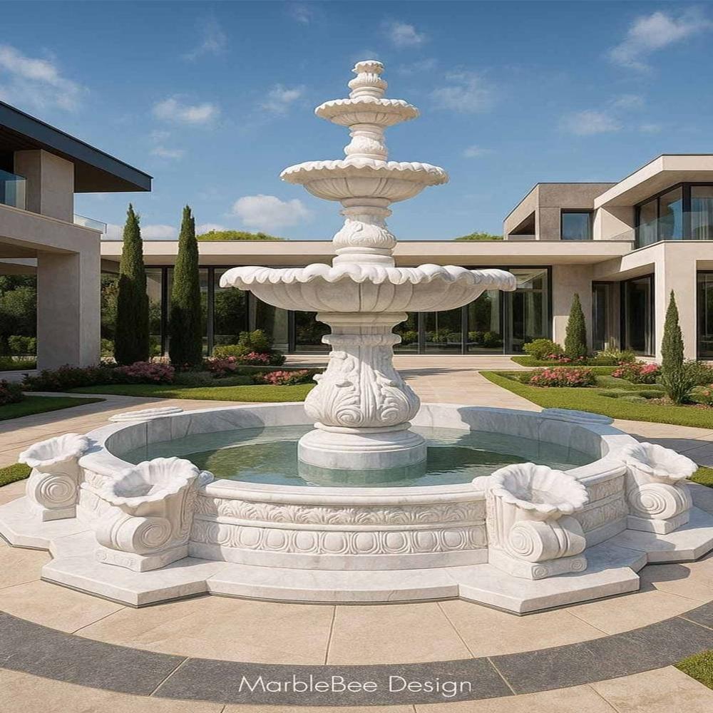Marble Fountain - Color: White