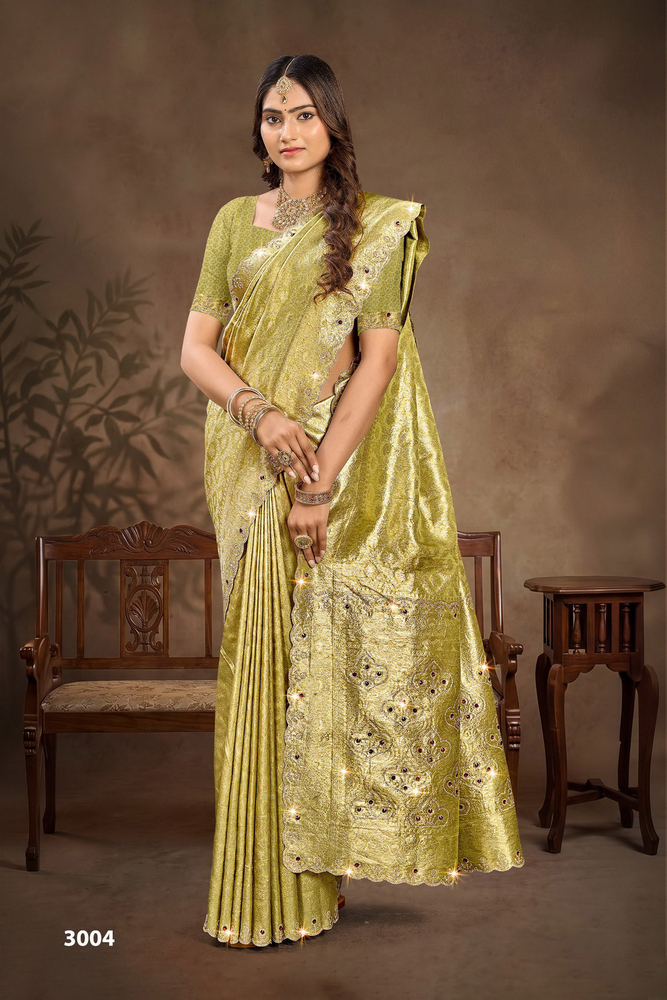 3004 Ladies Elora Green Juliya Jarkan Saree