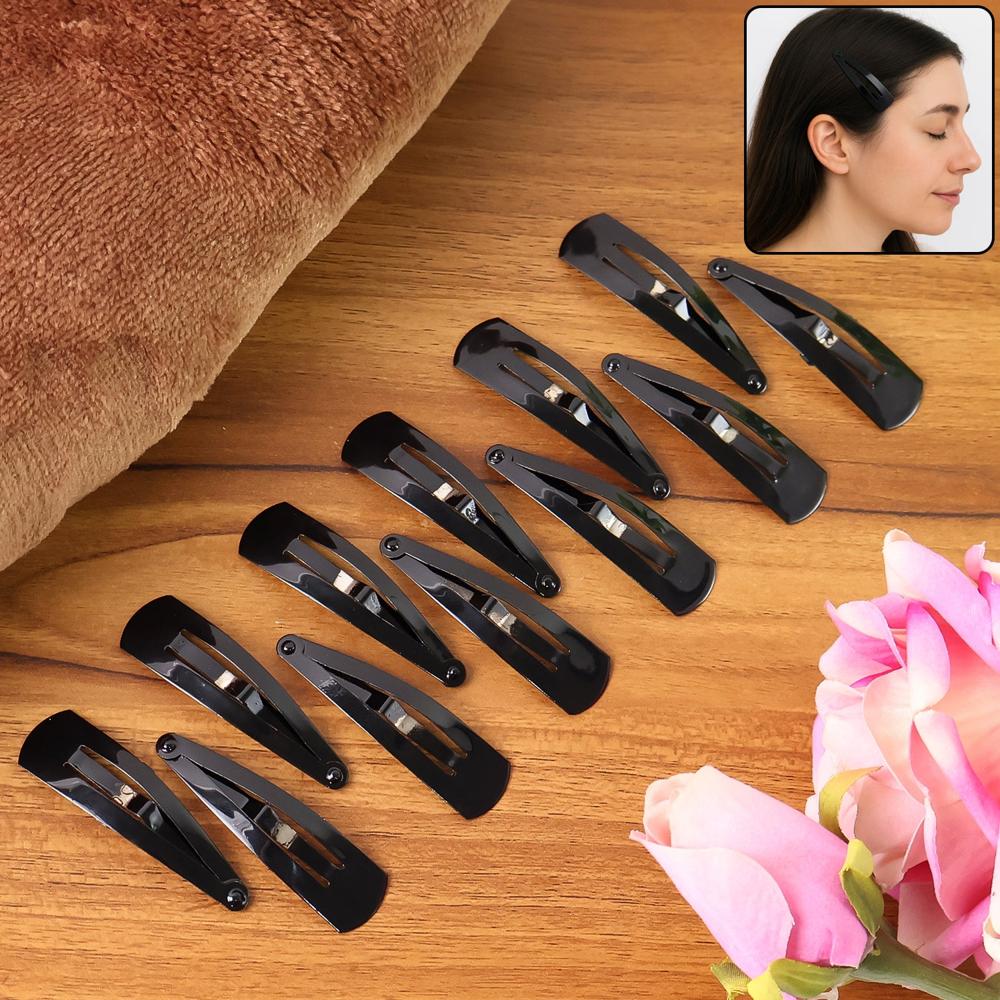 Metal Tik Tak Hair Clips (12 Pcs Set) Hair Accessories - Dimension (L*W*H): 16 X 7 X 1 Cm Millimeter (Mm)