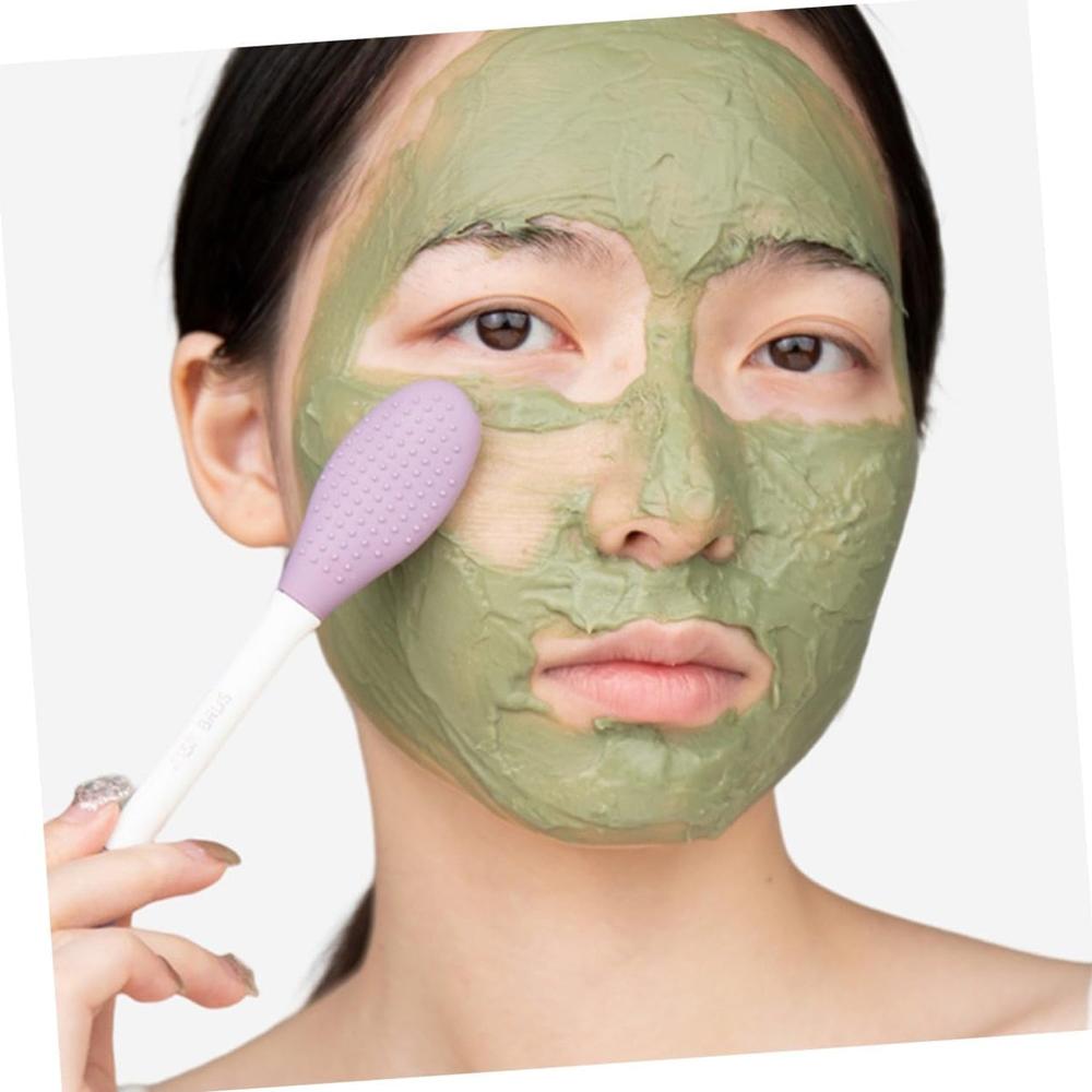 Double-Headed Silicone Mask Brush Facial Cleansing & Mask Application Tool (1 Pc) - Age Group: As Per Product Requirement