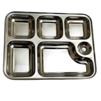 6 In 1 Ss Compartment Plate