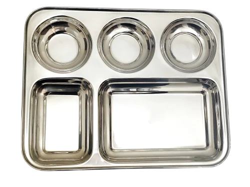 Glamware 5 Compartment Stainless Steel Plates