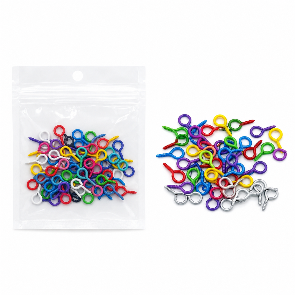 Colorful Mini Screw Eye Hooks
