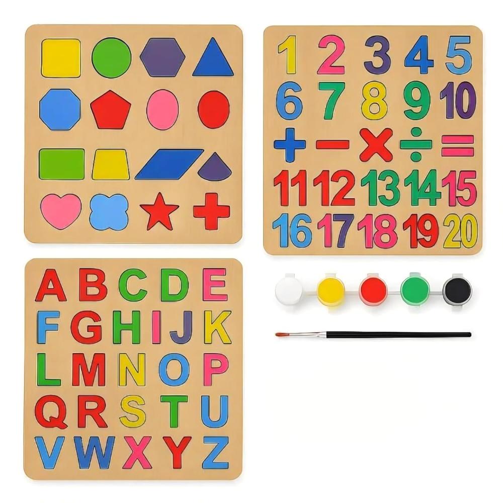 Color Wooden Puzzle Set