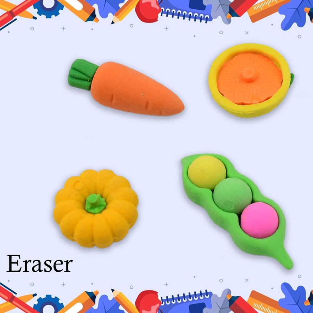 Mix Design Fancy & Stylish Colorful Erasers (1 Set / 4 Pc Set) - Application: As Per Product Requirement