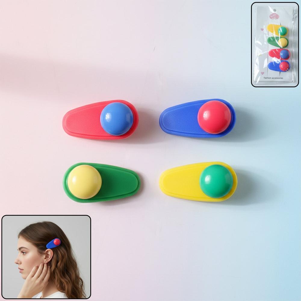 Decorative Snap Hair Clip Set (4 Pc) - Age Group: As Per Product Requirement