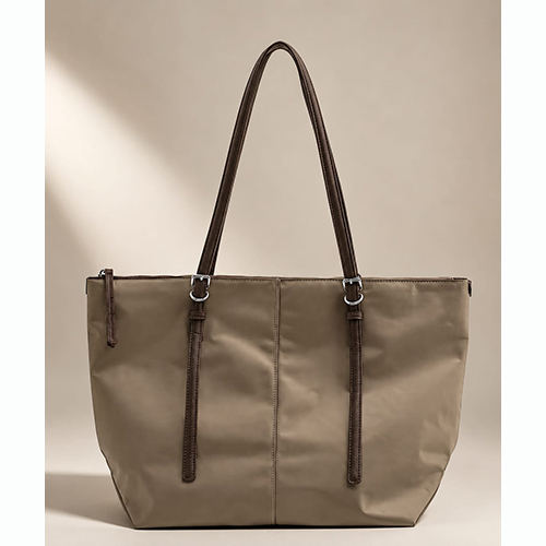 Canvas Leather Tote Bag With Long Handles - Capacity: 10 Kg