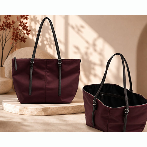 Canvas Leather Tote Bag With Long Handles - Capacity: 10 Kg