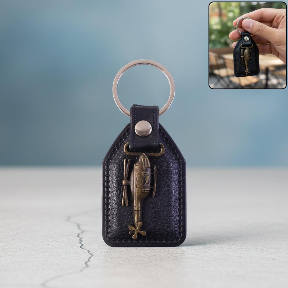 Premium Leather Finish Metal Sword Emblem Keychain (1 Pc) - Color: Car & Motorbike