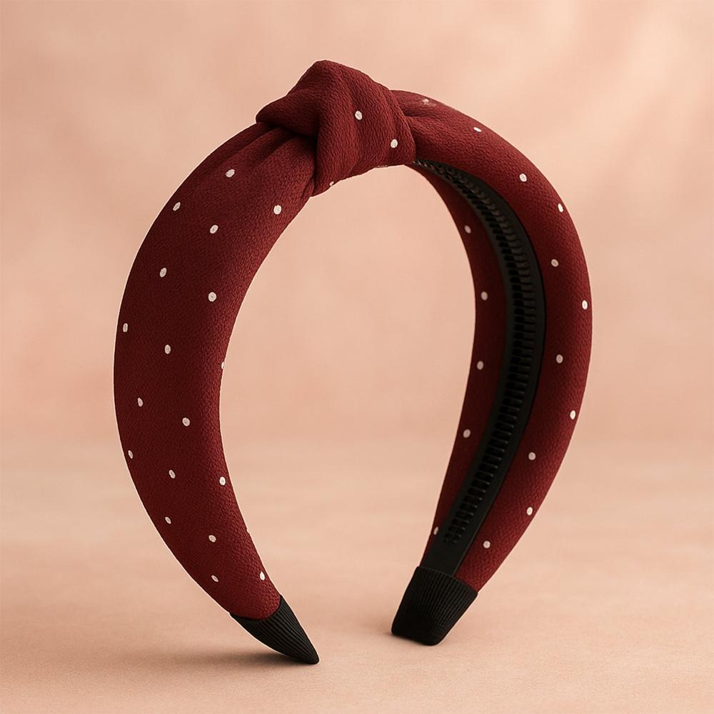 Women's Polka Dot Fabric Knot Hairband Stylish & Comfortable (1 Pc) - Application: As Per Product Requirement