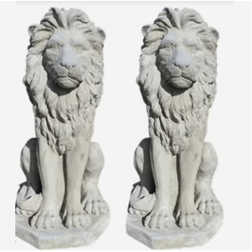Pink Sandstone Lion Sculpture 4feet