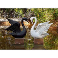 Black And White Baslana Marble Duck Statue 2feet