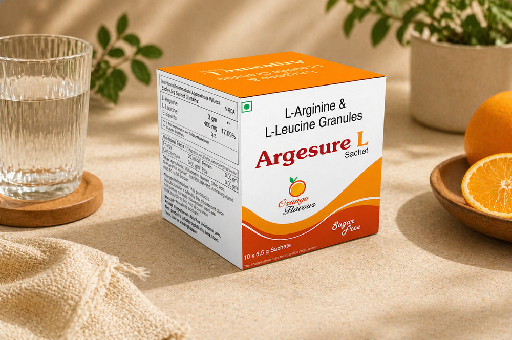 Orange Flavour L-Arginine And L-Leucine Granules Sachet