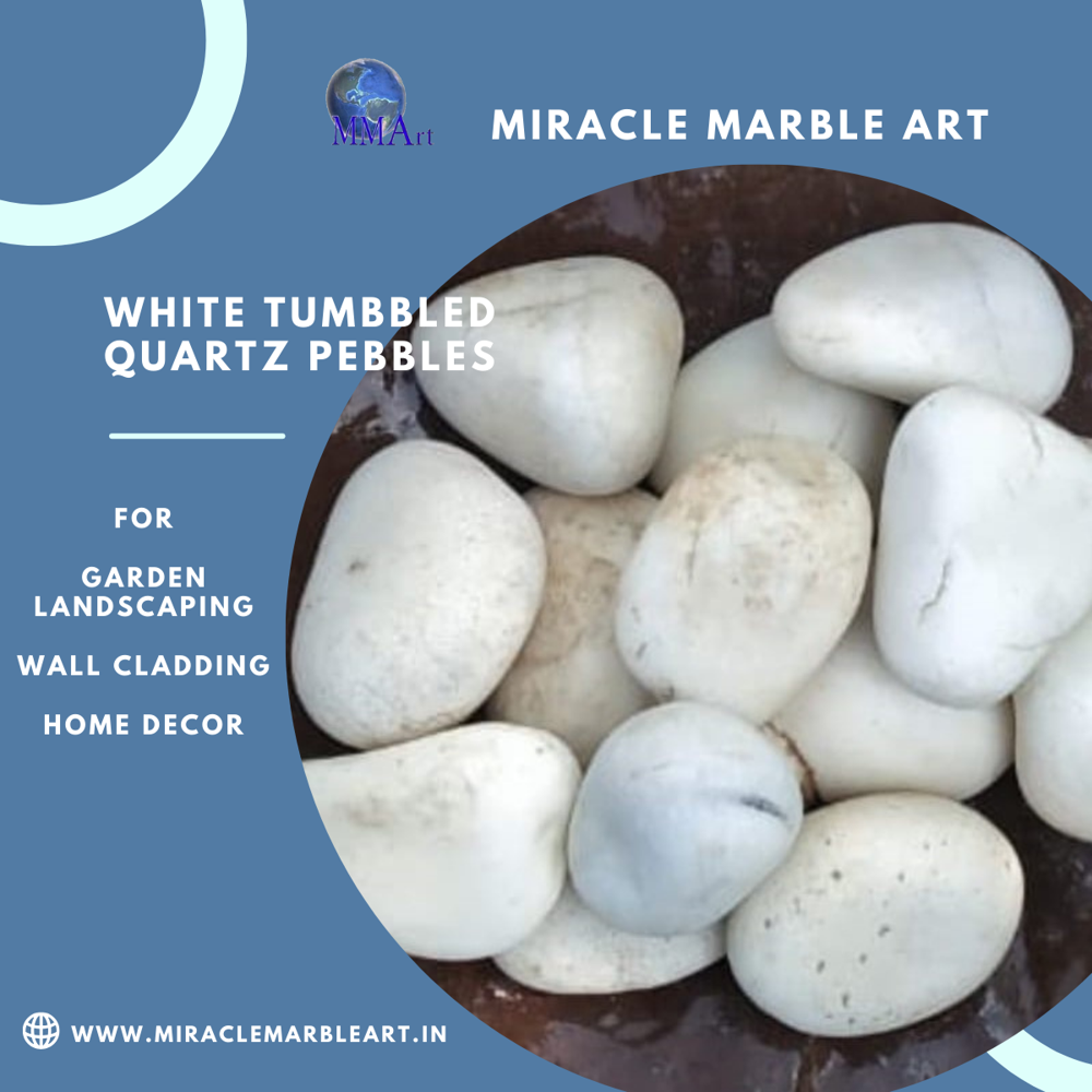 White Pebbles Smooth Polished for Garden Landscaping and Outdoor Decor