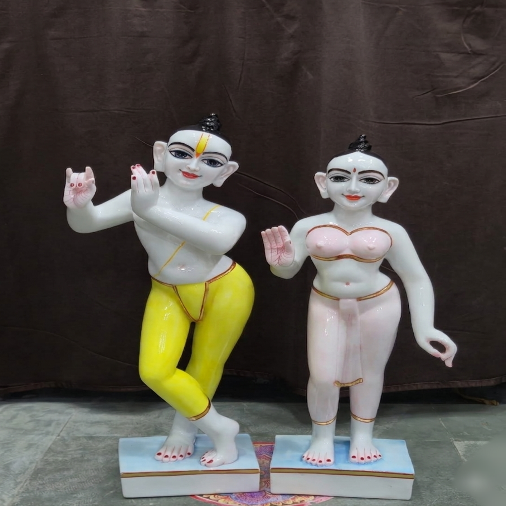 Premium Marble Radha Krishna Jodi Statue
