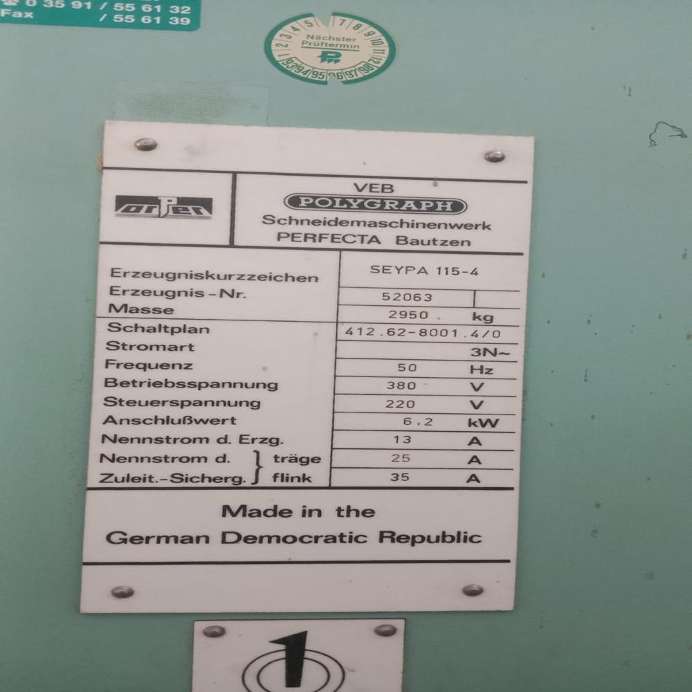 Perfecta Seypa 115 (4) - Machine Type: Paper Cutting Machine