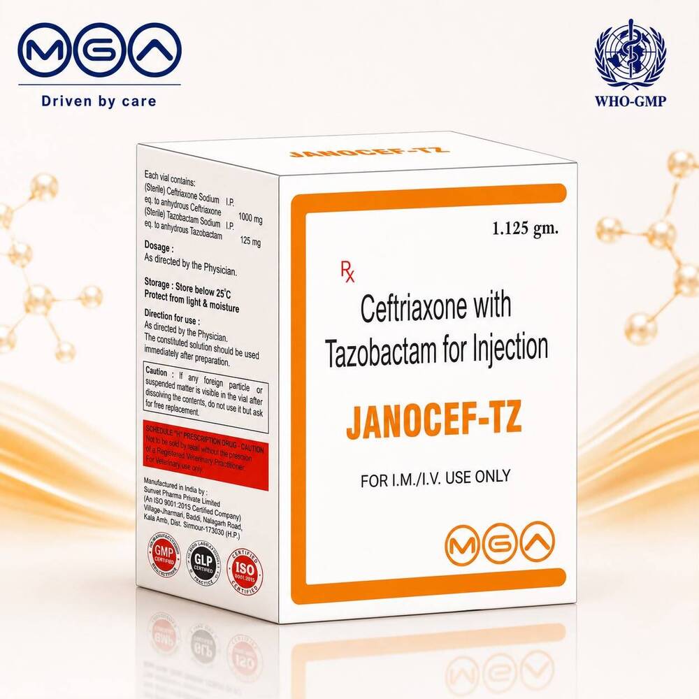 Janocef-TZ a Ceftriaxone + Tazobactam Injection
