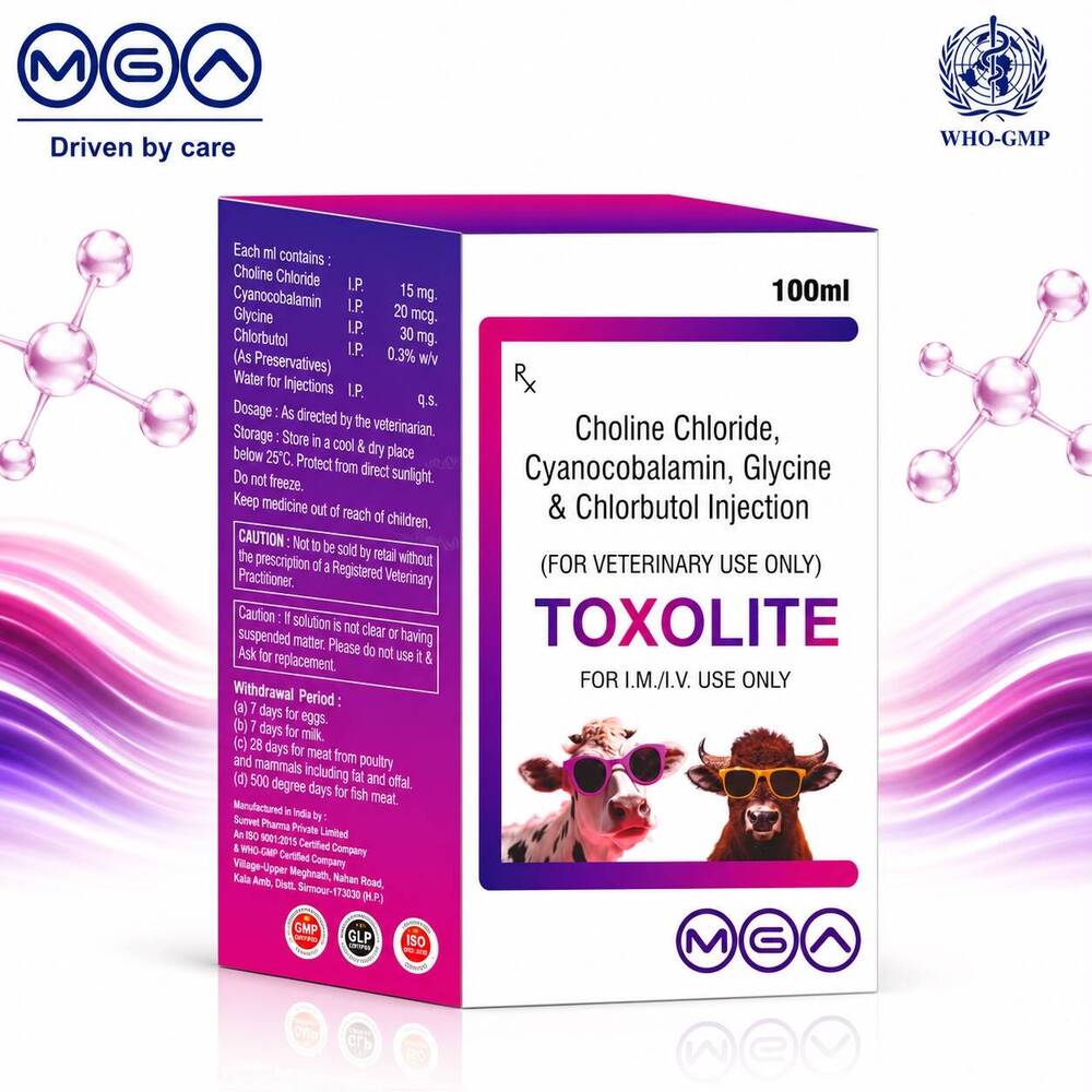 Toxolite a Choline Chloride Cyanocobalamin Glycine Chlorbutol Injection