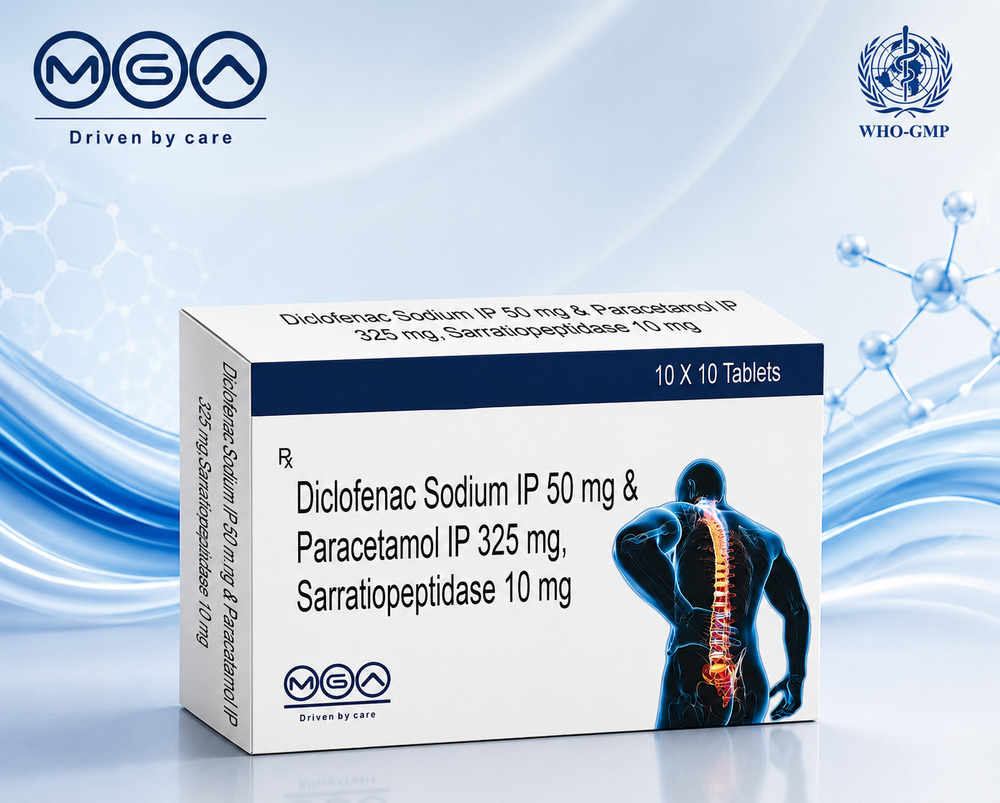 Diclofenac Sodium + Paracetamol + Serratiopeptidase Tablet