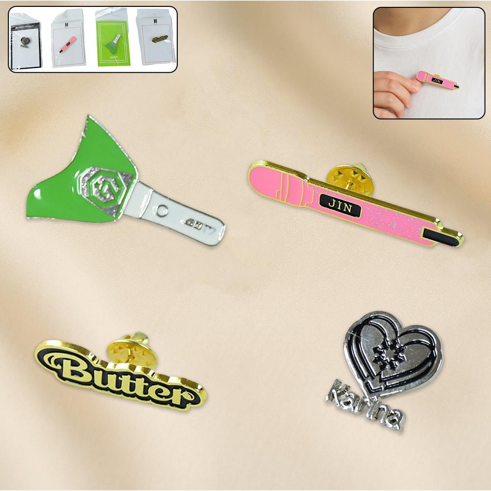 Stylish Metal Badge Pin Single Piece (Random Design) - Color: Personal Care