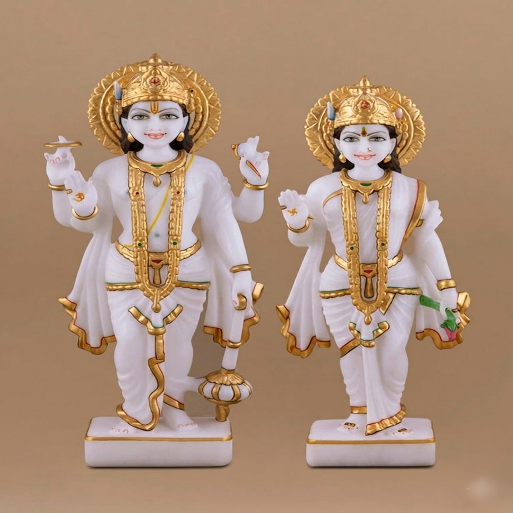 Vishnu jodi marbal statue