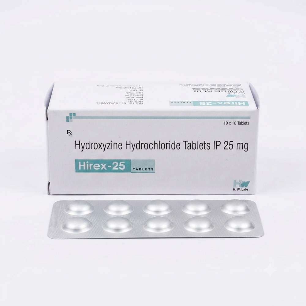 Hirex-25 Tablets -Hydroxyzine Hydrochloride Tablets IP 25 mg