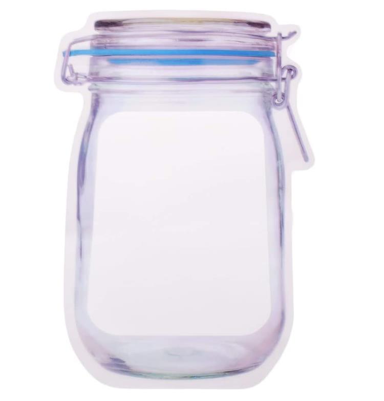Reusable Airtight Seal Plastic Food Storage Mason Jar Zipper (1000Ml) - Application: As Per Product Requirement
