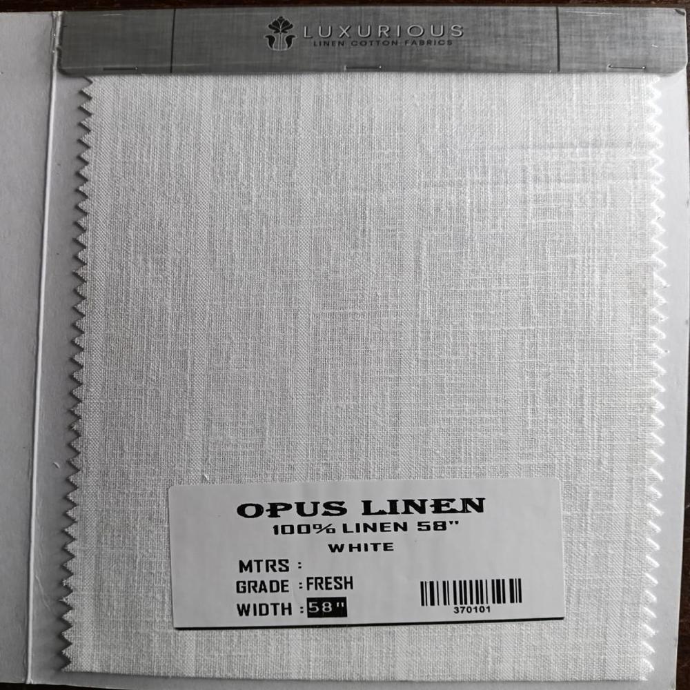 Opus Cotton Linen Shirting Fabric 58" - Color: White Colour