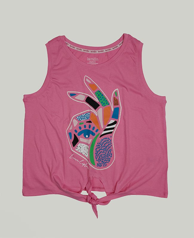 W13714 | Ladies Sleeveless Top with Tie Feature