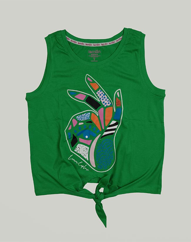 W13714 | Ladies Sleeveless Top with Tie Feature