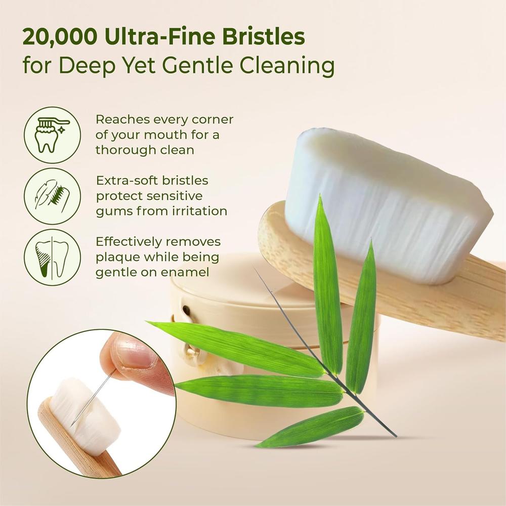 Eco Friendly Wooden Bamboo Toothbrush With Protective Travel Case 1 Pc - Application: As Per Product Requirement