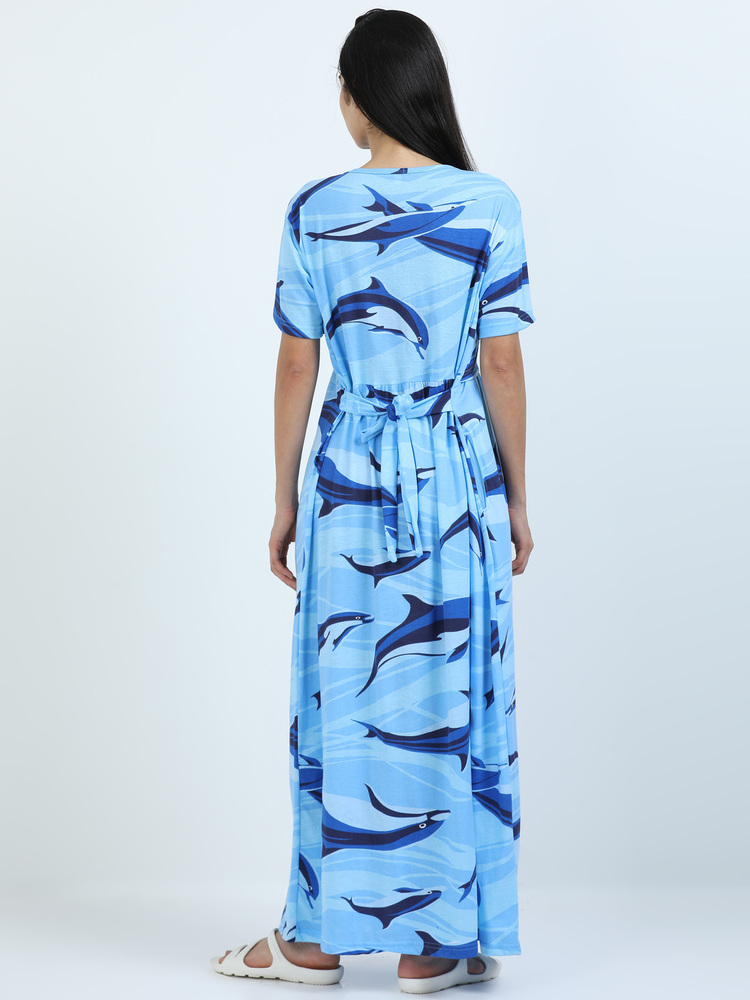 Dolphin Printed Midi Dress