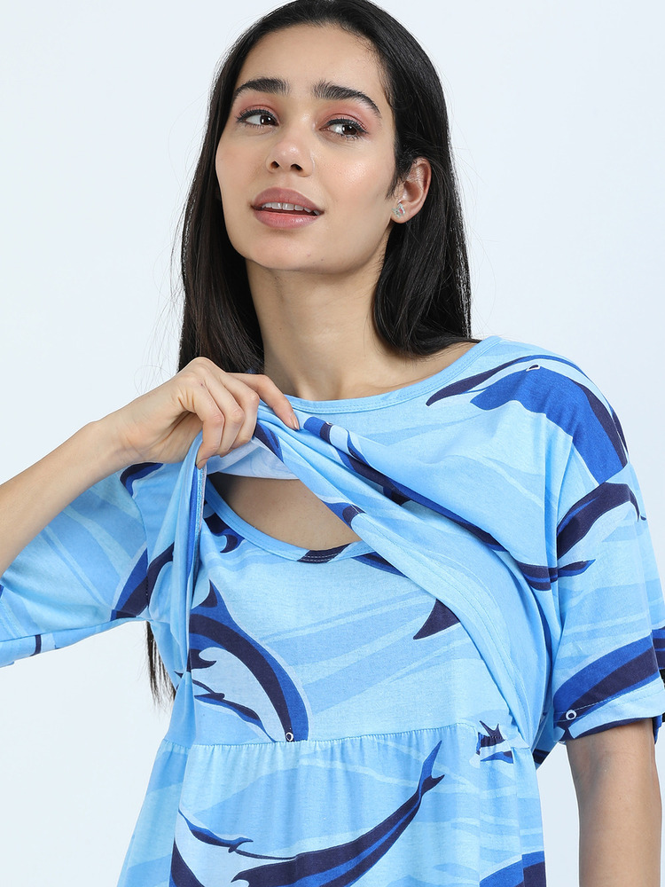 Dolphin Printed Midi Dress