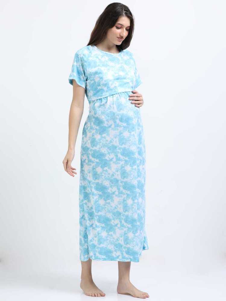 Blue D&D Printed Midi Dress