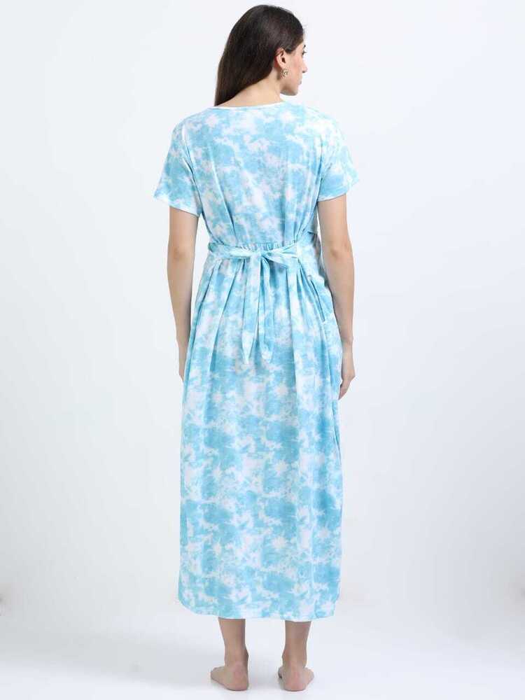 Blue D&D Printed Midi Dress
