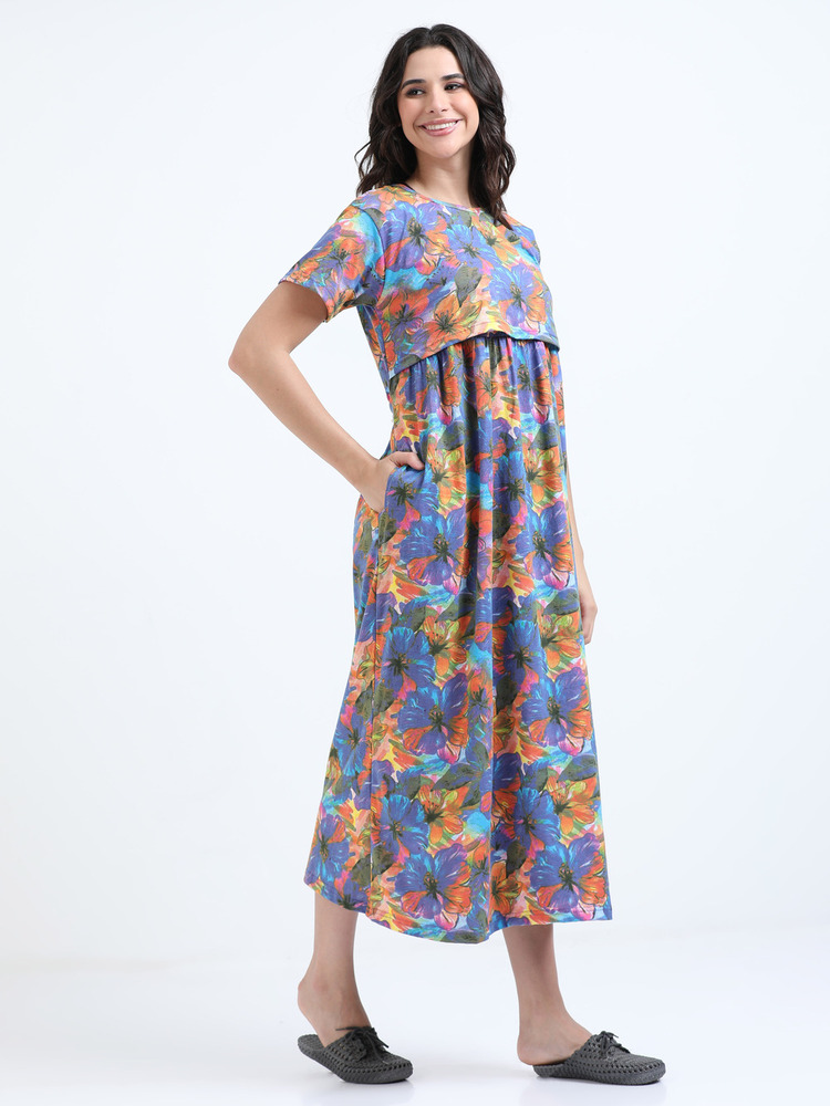 DGF Printed Midi Dress