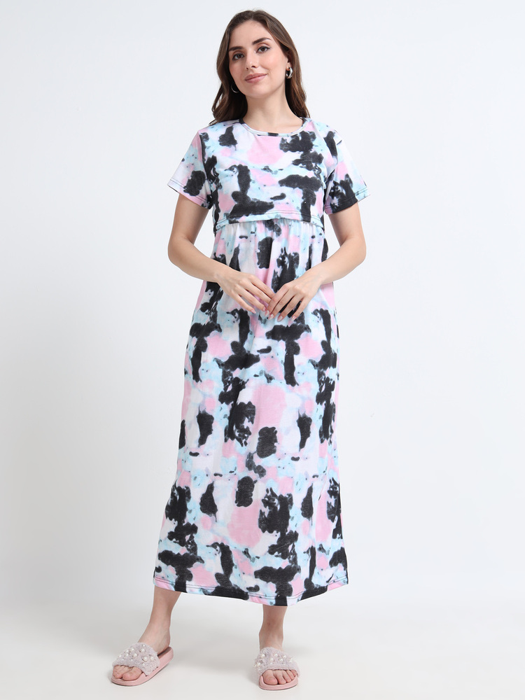 Dye Printd Midi Dress