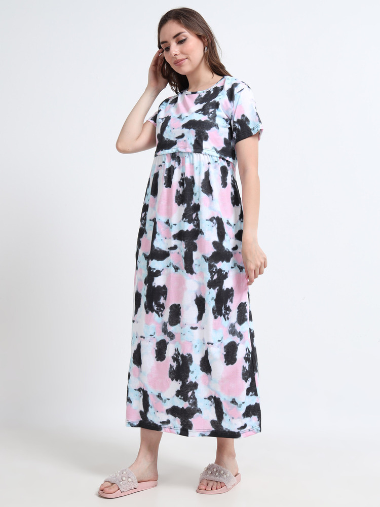 Dye Printd Midi Dress