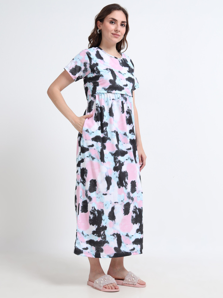 Dye Printd Midi Dress