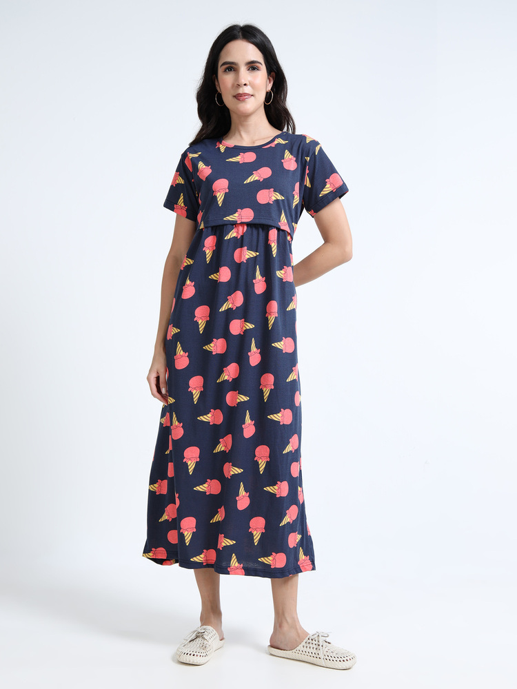 ICN Printed Midi Dress