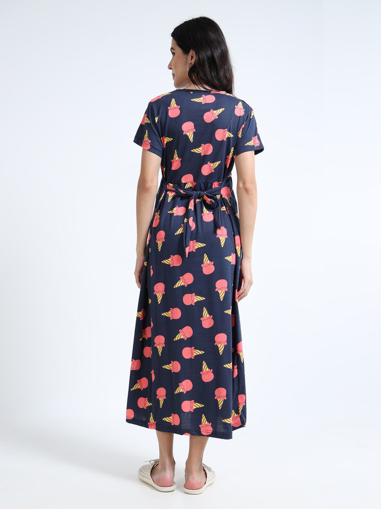 ICN Printed Midi Dress