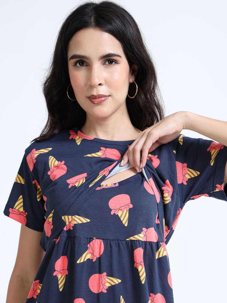 ICN Printed Midi Dress