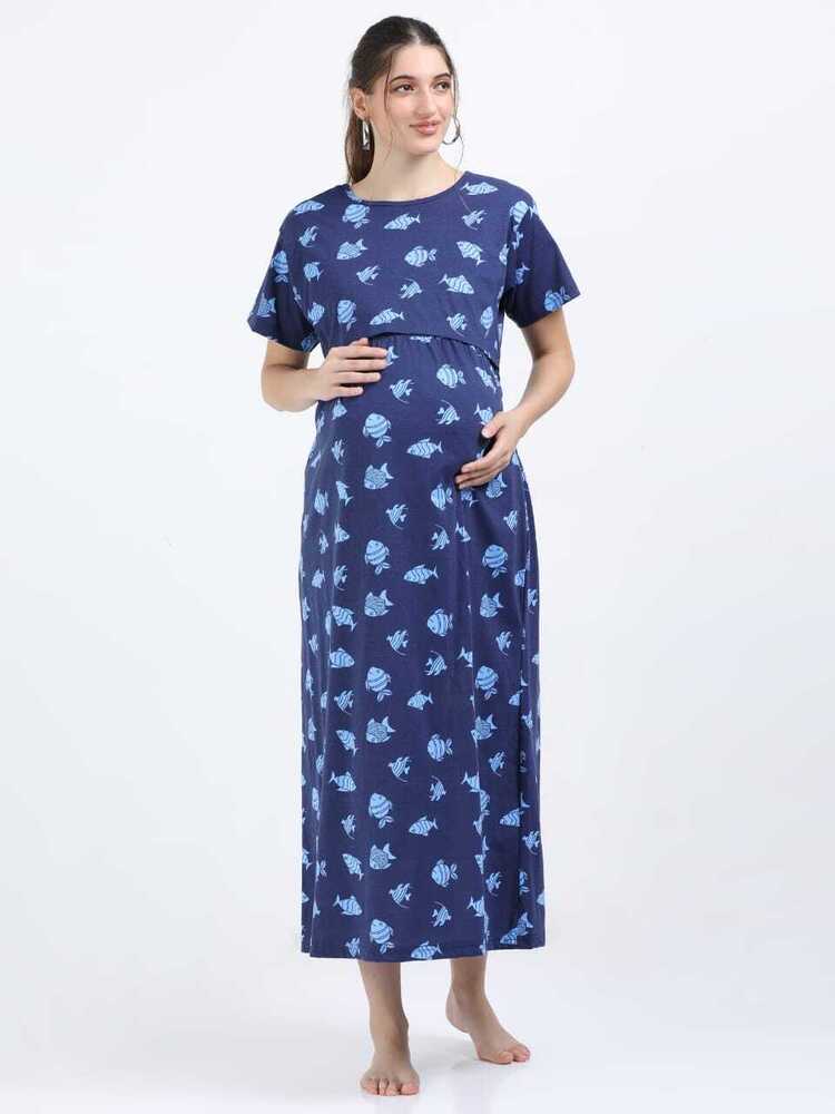Fish Printed Midi Dress