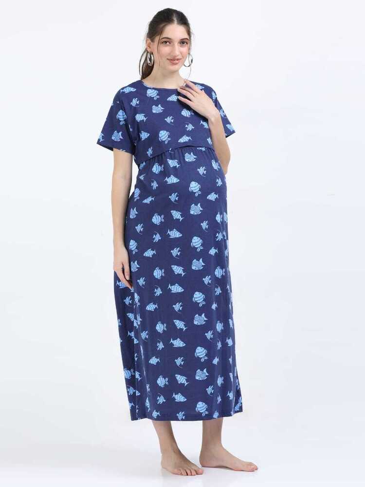 Fish Printed Midi Dress