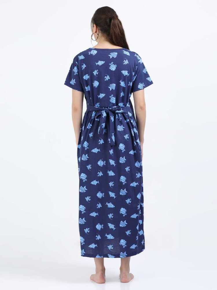 Fish Printed Midi Dress