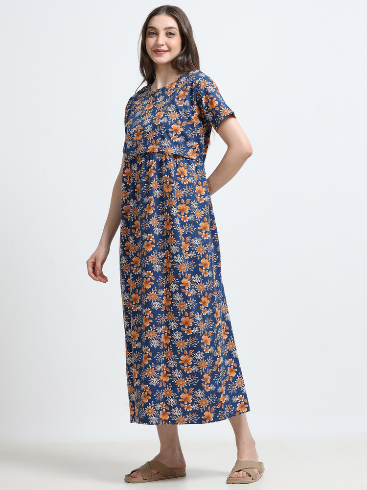 N Gold Printed Midi Dress