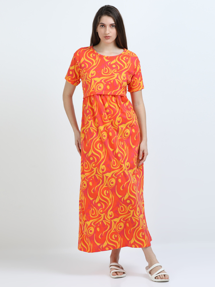 OY Printed Midi Dress