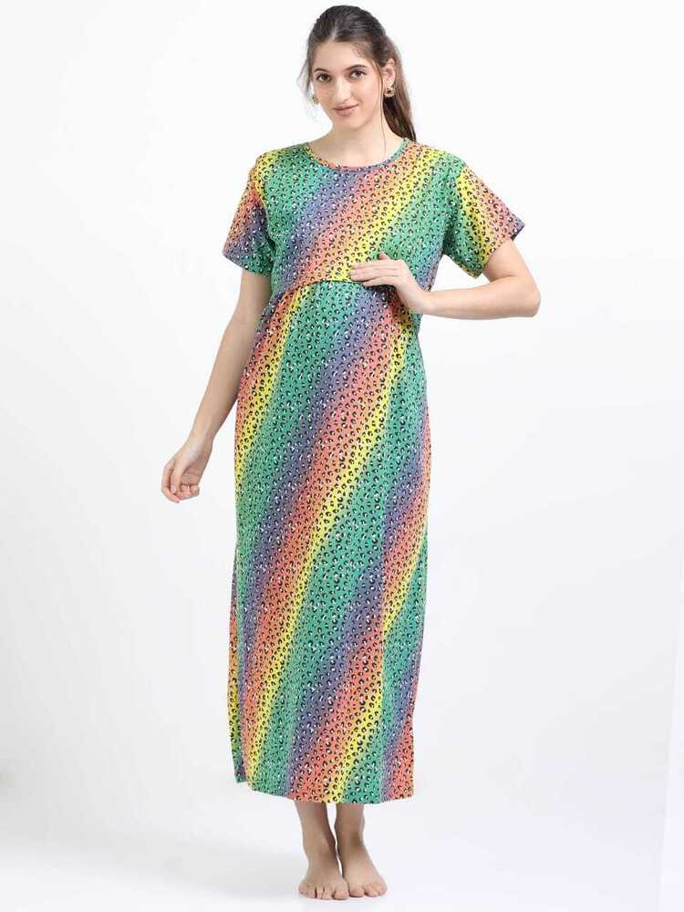 Rainbow Printed Midi Dress