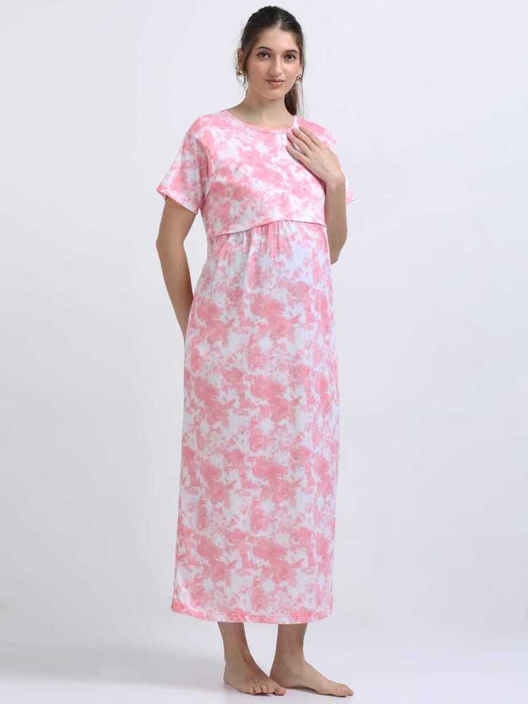 Pink D&D Printed Midi Dress