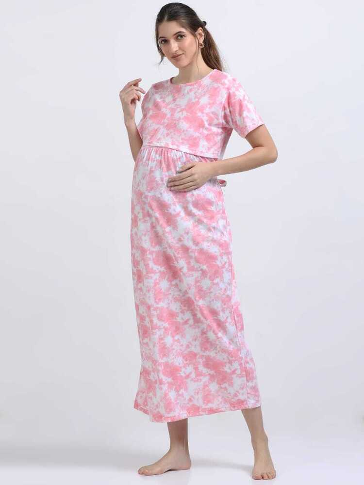 Pink D&D Printed Midi Dress